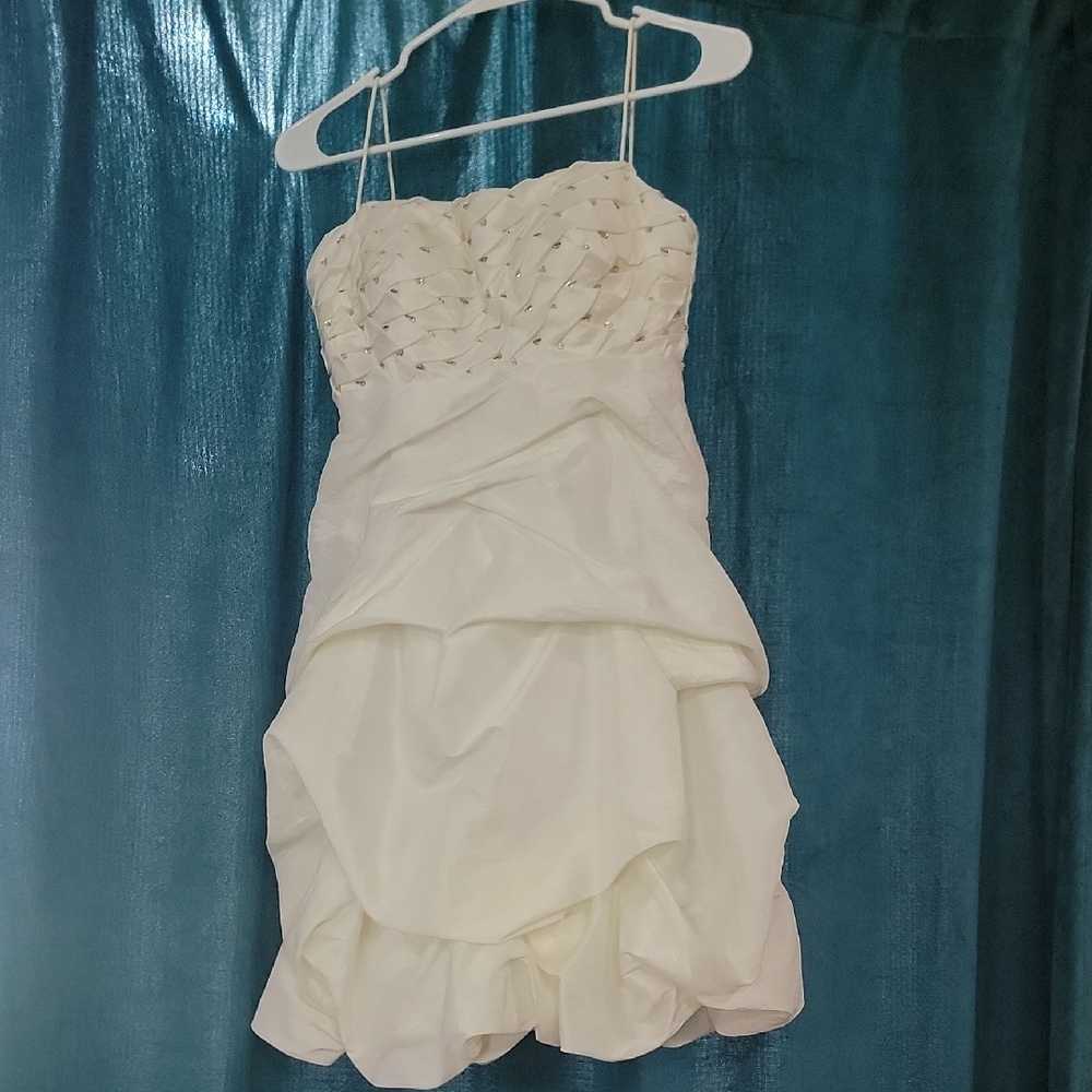 Clarisse Spaghetti Strap White Dress (HOCO Dress)